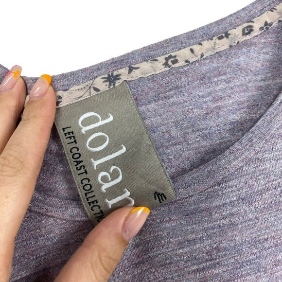 Dolan Left Coast Collection Grey Scoop Flutter Short Sleeve Top Size Medium‎ - Picture 5 of 10